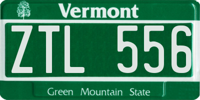 VT license plate ZTL556