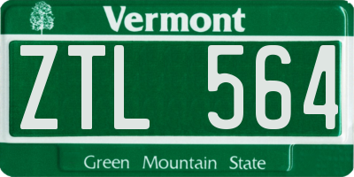 VT license plate ZTL564