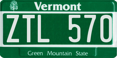 VT license plate ZTL570