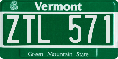 VT license plate ZTL571