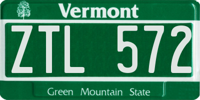 VT license plate ZTL572