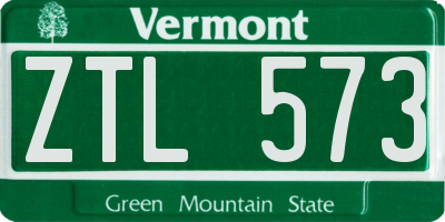 VT license plate ZTL573