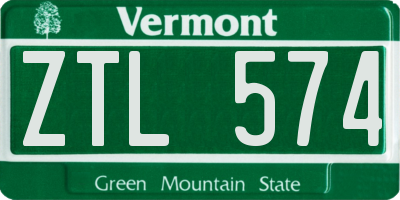 VT license plate ZTL574