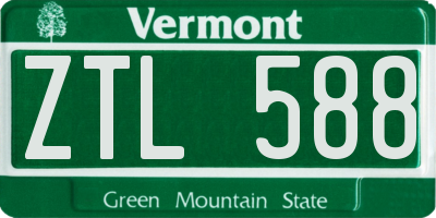 VT license plate ZTL588
