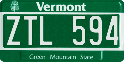 VT license plate ZTL594