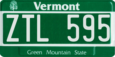 VT license plate ZTL595