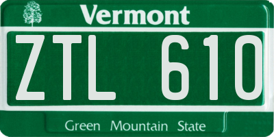 VT license plate ZTL610