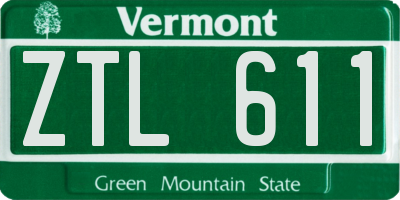 VT license plate ZTL611