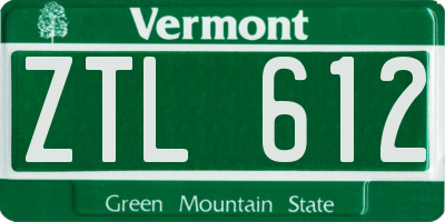 VT license plate ZTL612