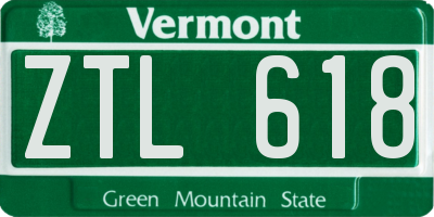 VT license plate ZTL618