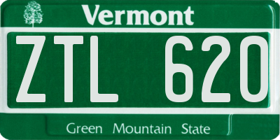 VT license plate ZTL620