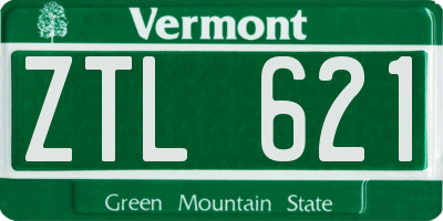VT license plate ZTL621