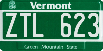 VT license plate ZTL623