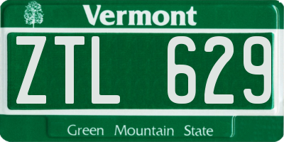 VT license plate ZTL629