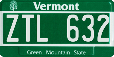 VT license plate ZTL632