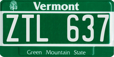 VT license plate ZTL637