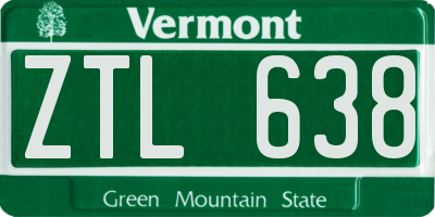 VT license plate ZTL638