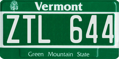 VT license plate ZTL644