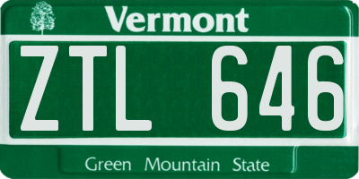VT license plate ZTL646