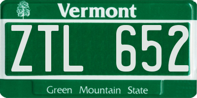 VT license plate ZTL652