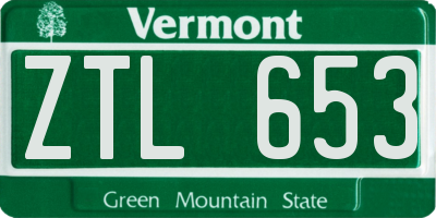 VT license plate ZTL653