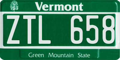 VT license plate ZTL658