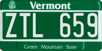 VT license plate ZTL659
