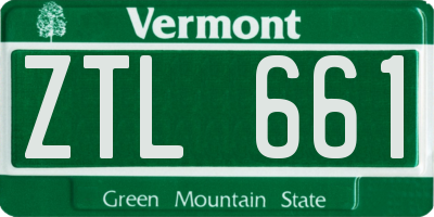 VT license plate ZTL661