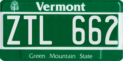 VT license plate ZTL662