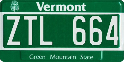 VT license plate ZTL664