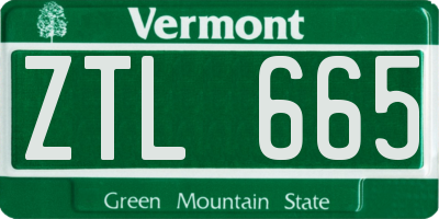 VT license plate ZTL665