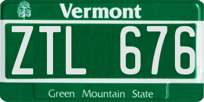 VT license plate ZTL676