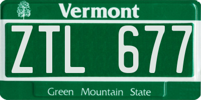 VT license plate ZTL677