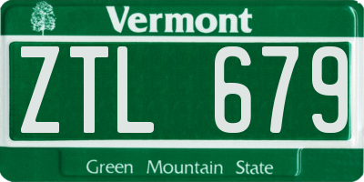 VT license plate ZTL679