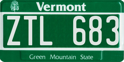 VT license plate ZTL683