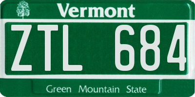 VT license plate ZTL684