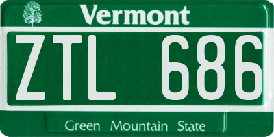 VT license plate ZTL686