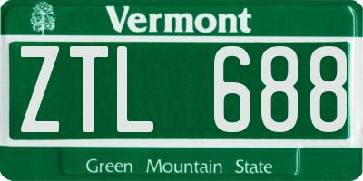 VT license plate ZTL688