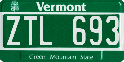 VT license plate ZTL693