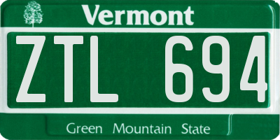 VT license plate ZTL694
