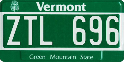 VT license plate ZTL696