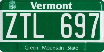 VT license plate ZTL697
