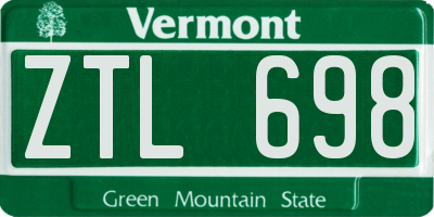 VT license plate ZTL698