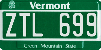 VT license plate ZTL699