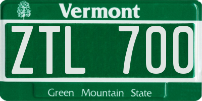 VT license plate ZTL700