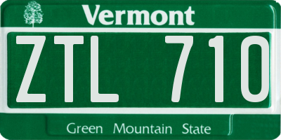 VT license plate ZTL710