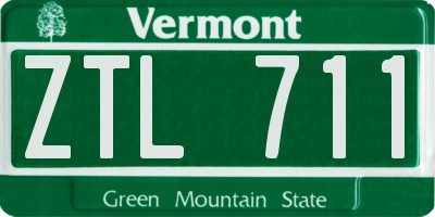 VT license plate ZTL711