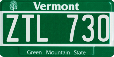 VT license plate ZTL730