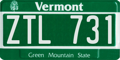 VT license plate ZTL731