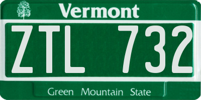 VT license plate ZTL732